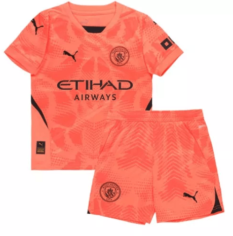 Manchester City Goalkeeper Kids Kit 24/25 – Orange