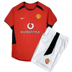 Retro Manchester United Home Kids Kit 02/04