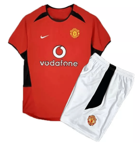 Retro Manchester United Home Kids Kit 02/04