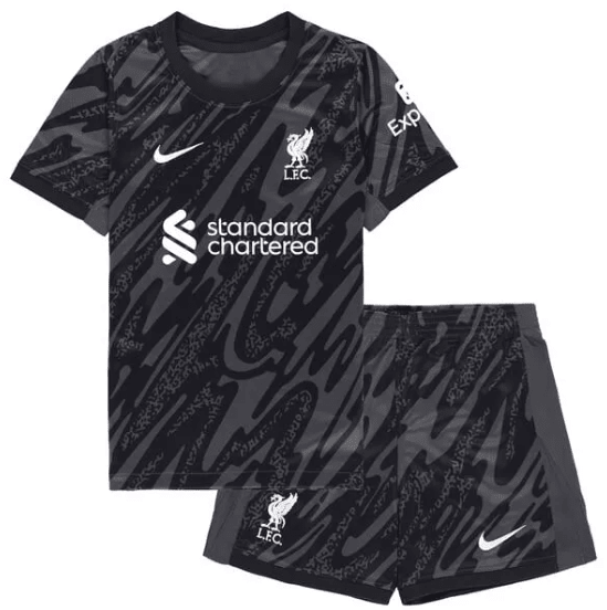 Liverpool Black Goalkeeper Kids Kit 24/25
