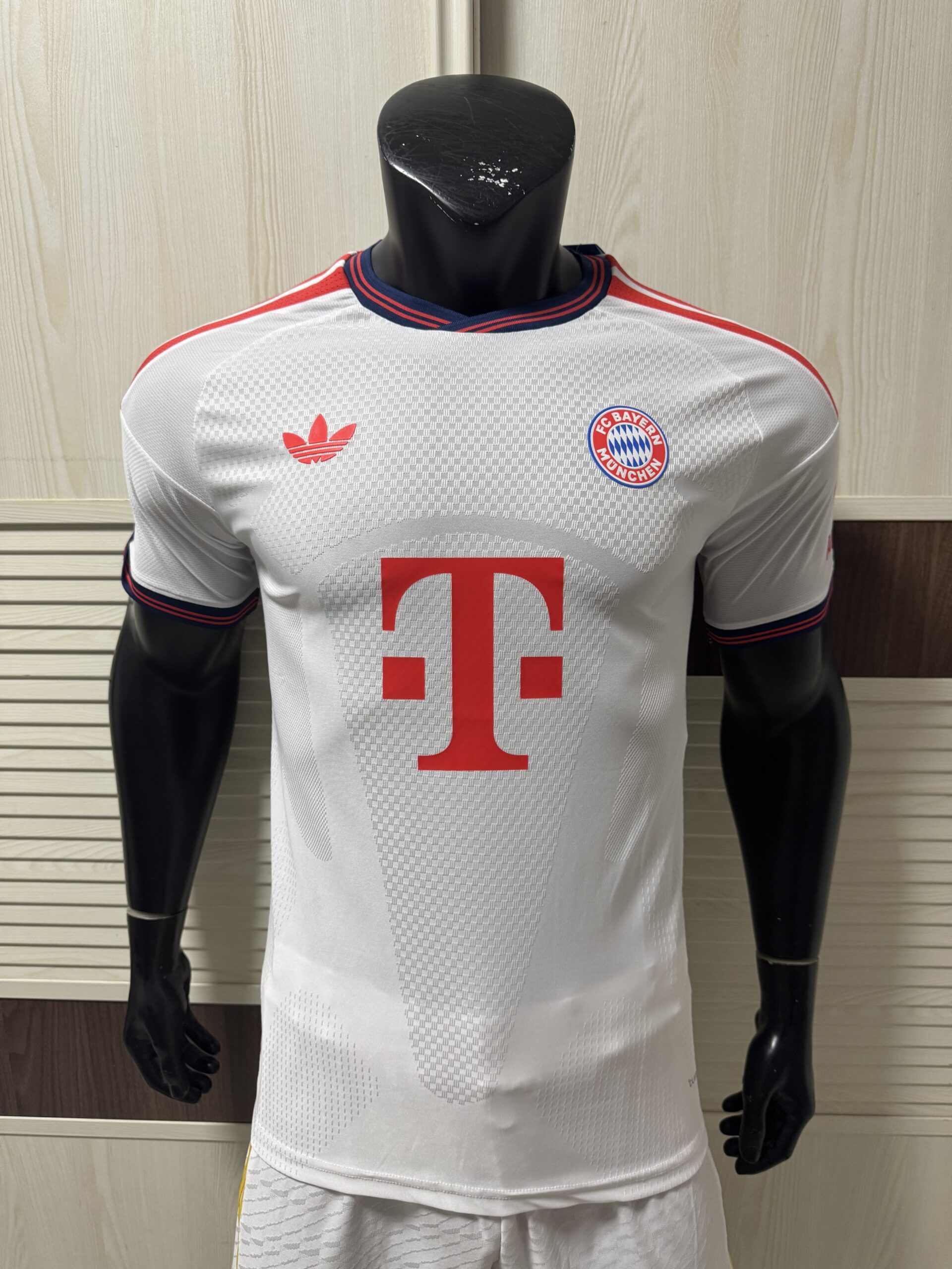 Adidas FC Bayern Munich 2024-25 Third Soccer Football Shirt – Off-White | Diamond Graphic | Vintage Edition